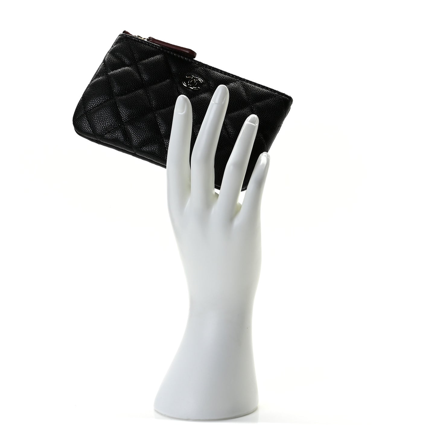 Caviar Quilted Small Cosmetic Case Black