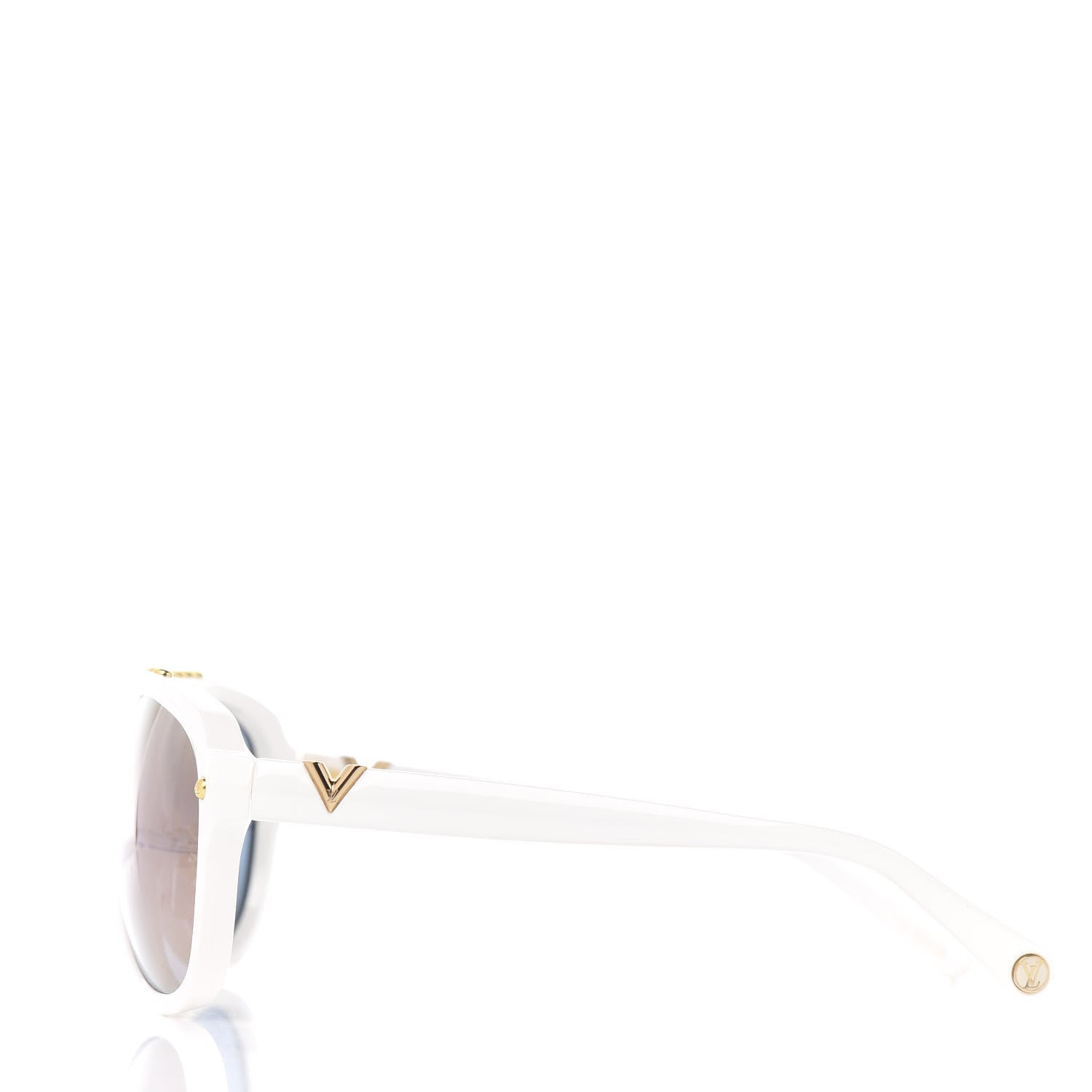 Louis Vuitton Acetate Aviator Serpico Studded Sunglasses Z2357W White 3 of 7