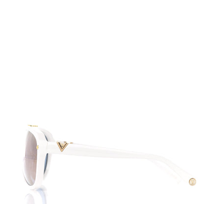 Louis Vuitton Acetate Aviator Serpico Studded Sunglasses Z2357W White 3 of 7