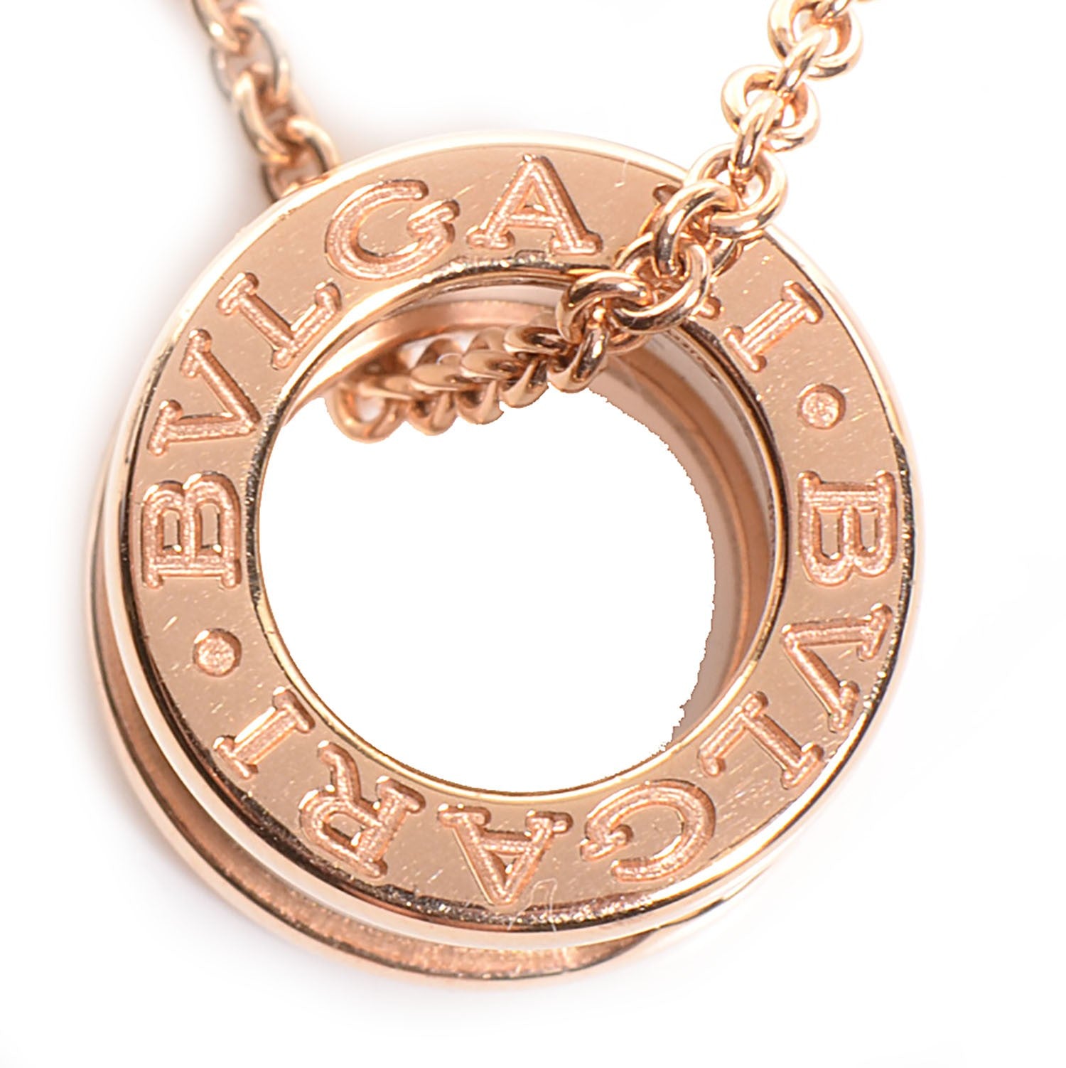 Bulgari 18K Rose Gold White Ceramic B.Zero1 Pendant Necklace 12 of 17