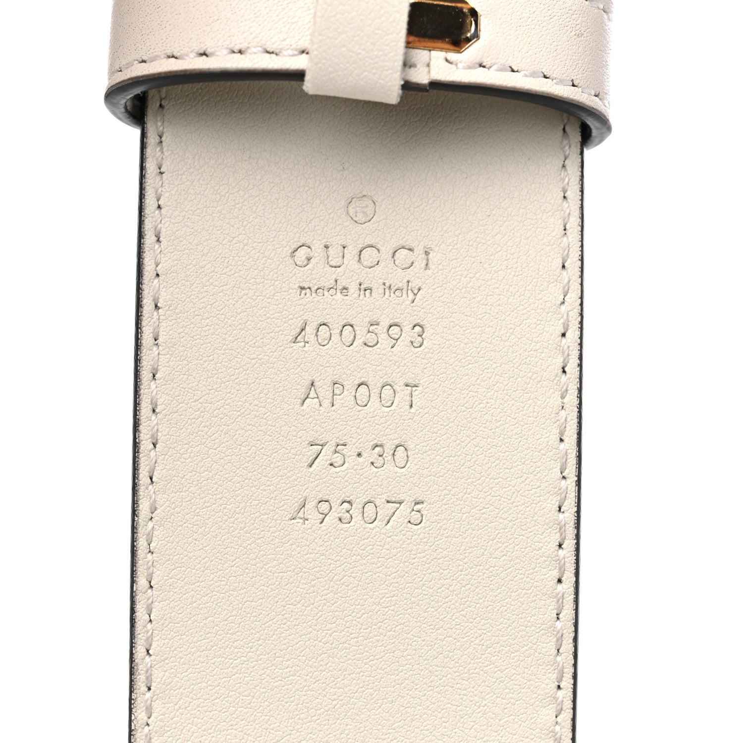Gucci Calfskin Double G 40mm Belt 75 30 Mystic White 3 of 6