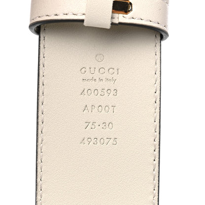 Gucci Calfskin Double G 40mm Belt 75 30 Mystic White 3 of 6