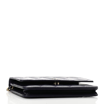 Chanel Lambskin Quilted Wallet On Chain WOC Purple 5 of 13