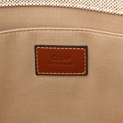 Chloe Cotton Calfskin Medium Woody Ribbon Tote White Brown 6 of 11