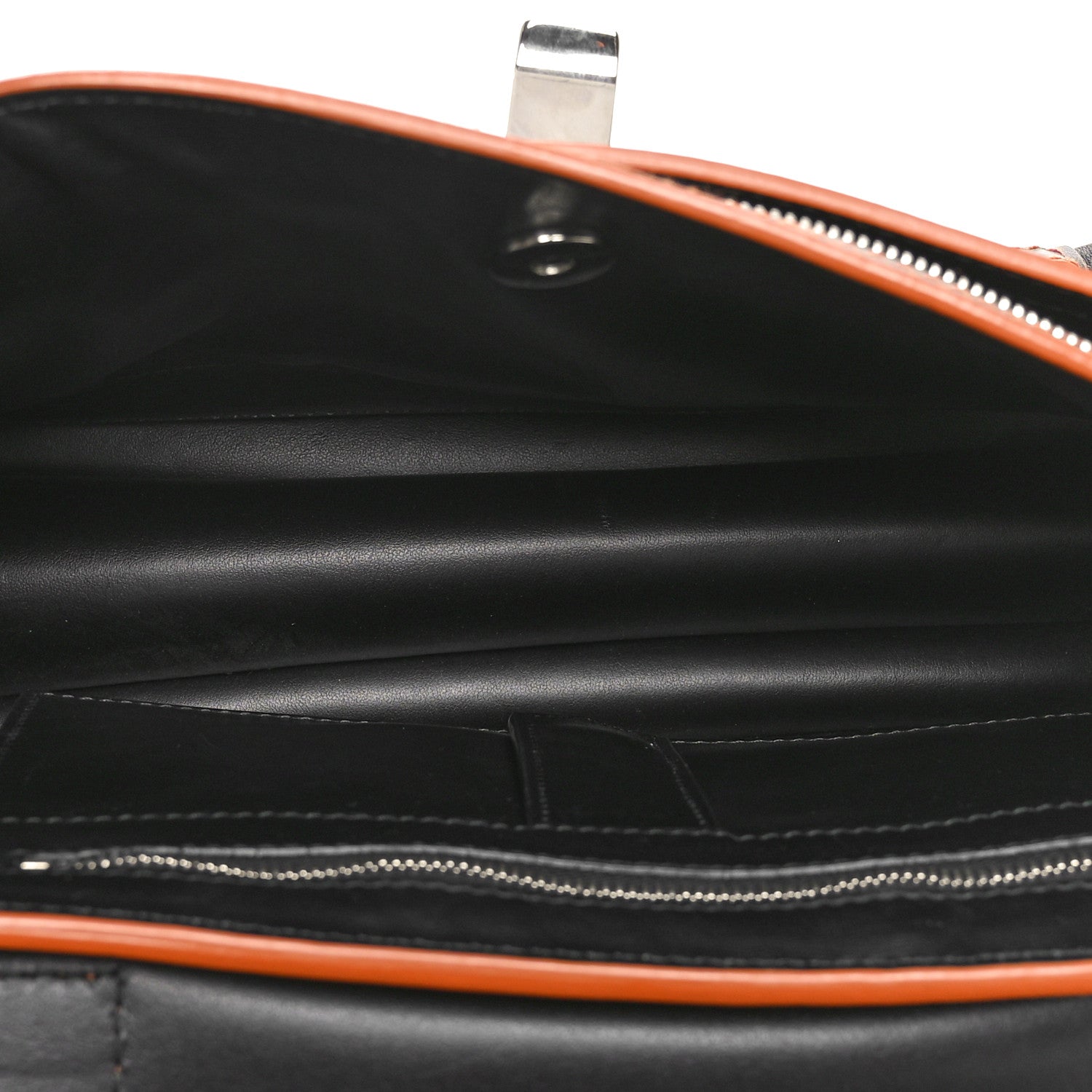 Proenza Schouler Calfskin Medium Whipstitch PS1 Satchel Black Orange 5 of 10