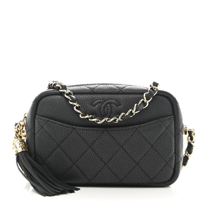 Chanel Iridescent Caviar Quilted Mini Coco Tassel Camera Case Black 1 of 10