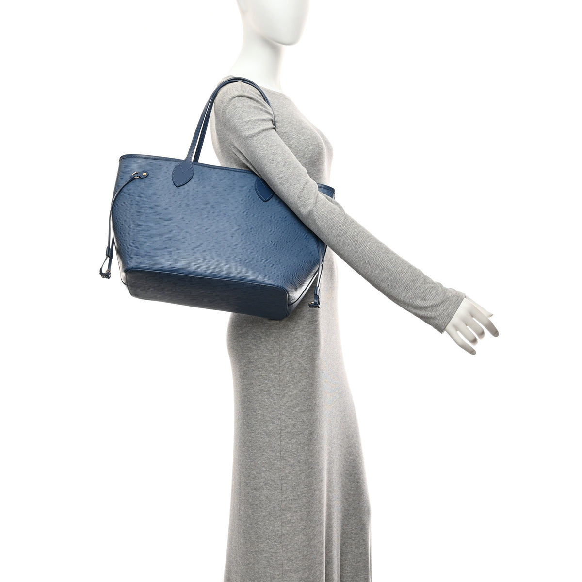 Louis Vuitton Epi Neverfull MM Denim Blue 2 of 10