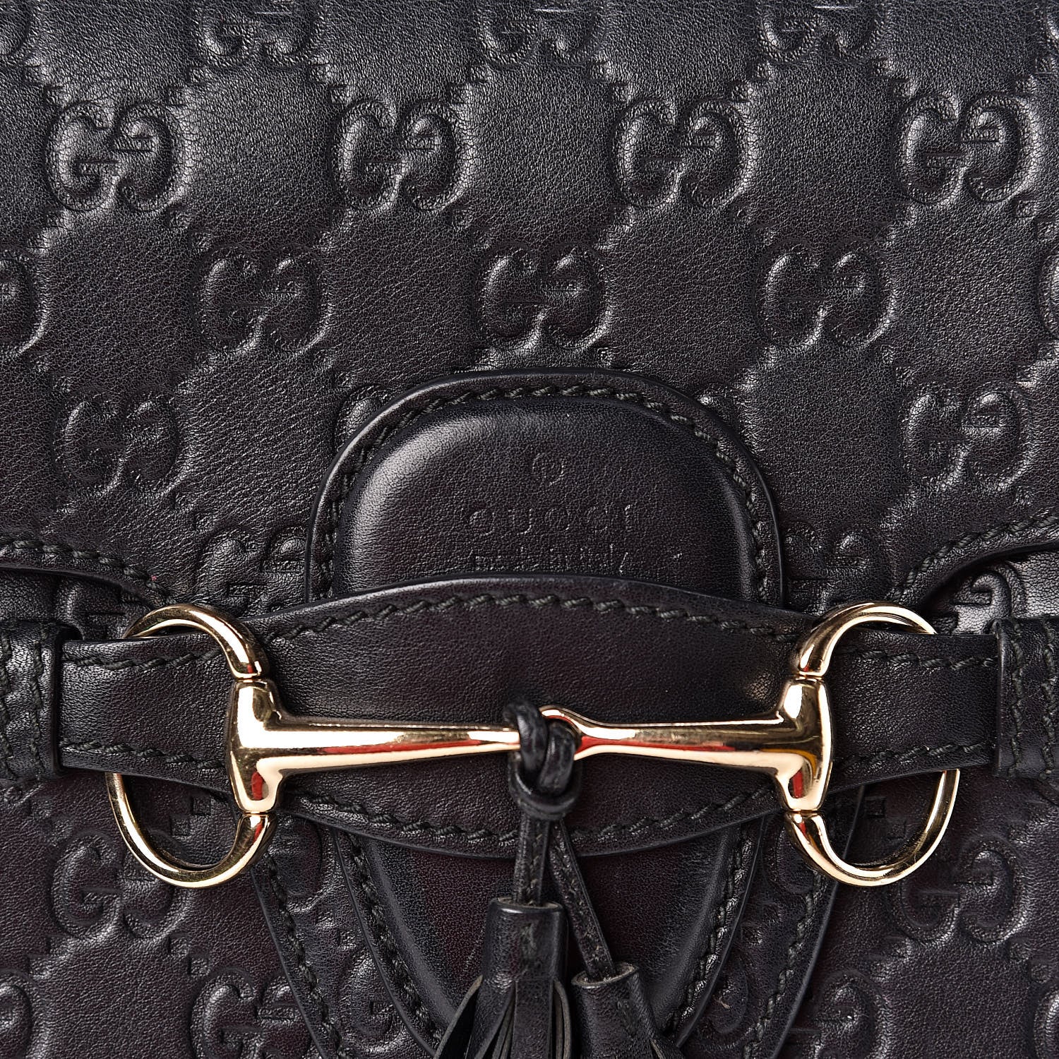Gucci Guccissima Large Emily Chain Shoulder Bag Black 8 of 16