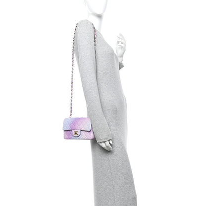 Chanel Calfskin Quilted Mini Cloudy Tie Dye Rectangular Flap Purple Blue Pink 2 of 10