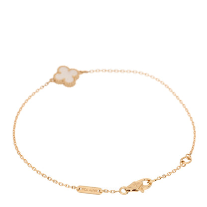 Van Cleef & Arpels 18K Yellow Gold Mother of Pearl Sweet Alhambra Bracelet 2 of 5