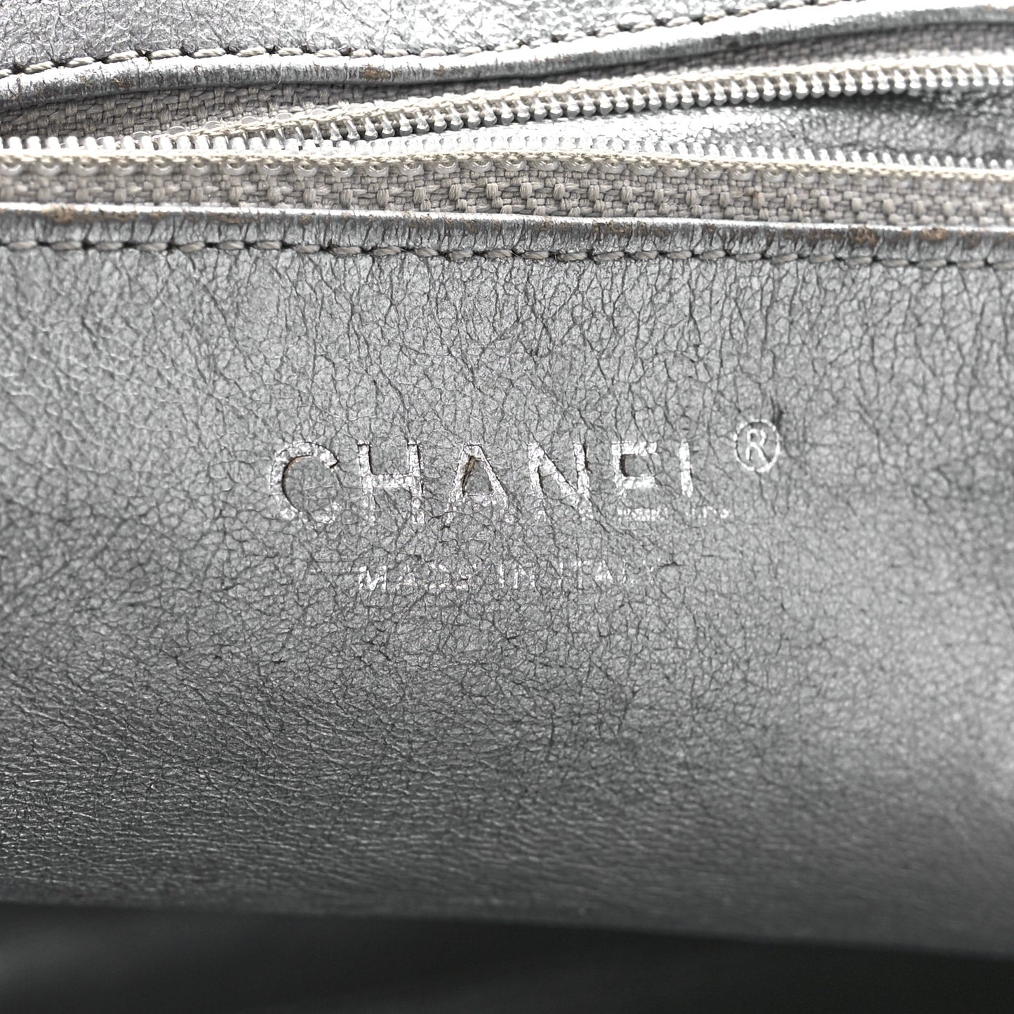 Glazed Caviar East West Modern Chain Tote Black