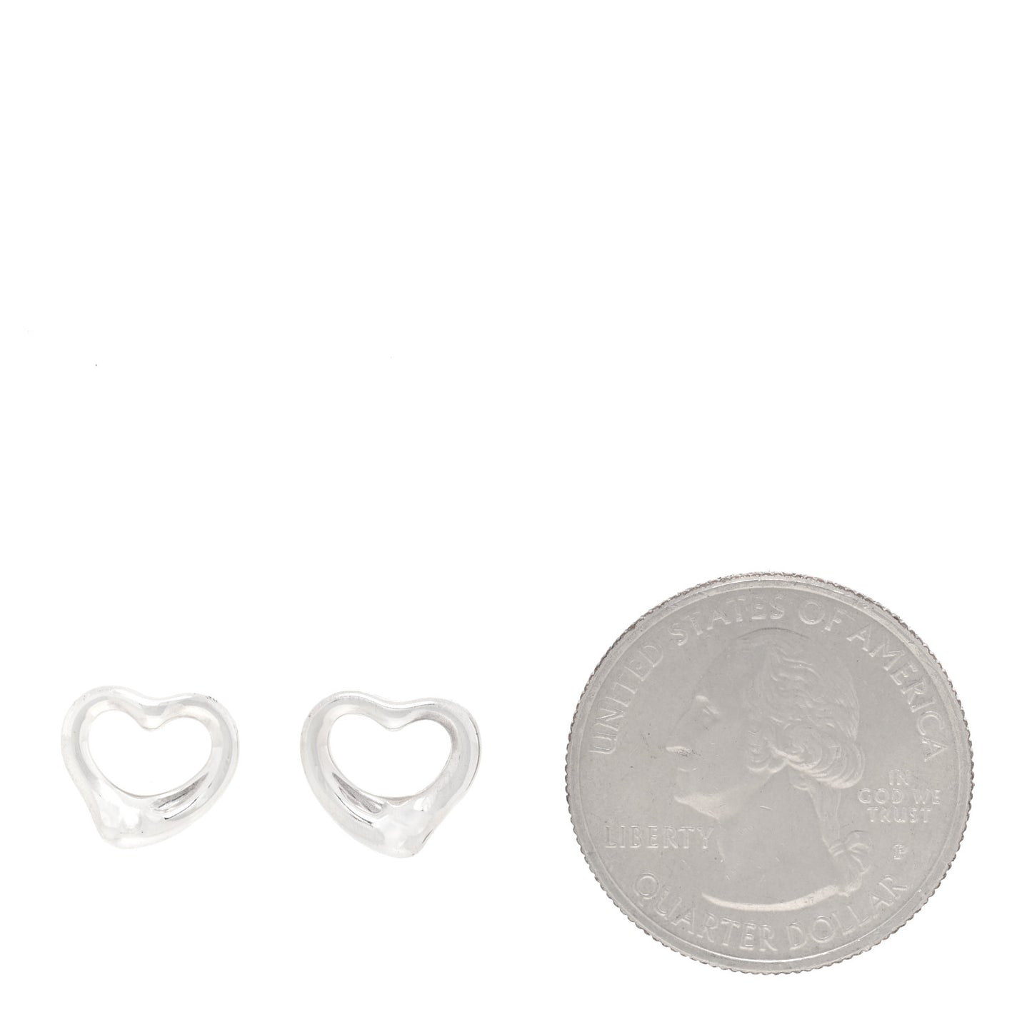 Sterling Silver 11mm Elsa Peretti Open Heart Earrings