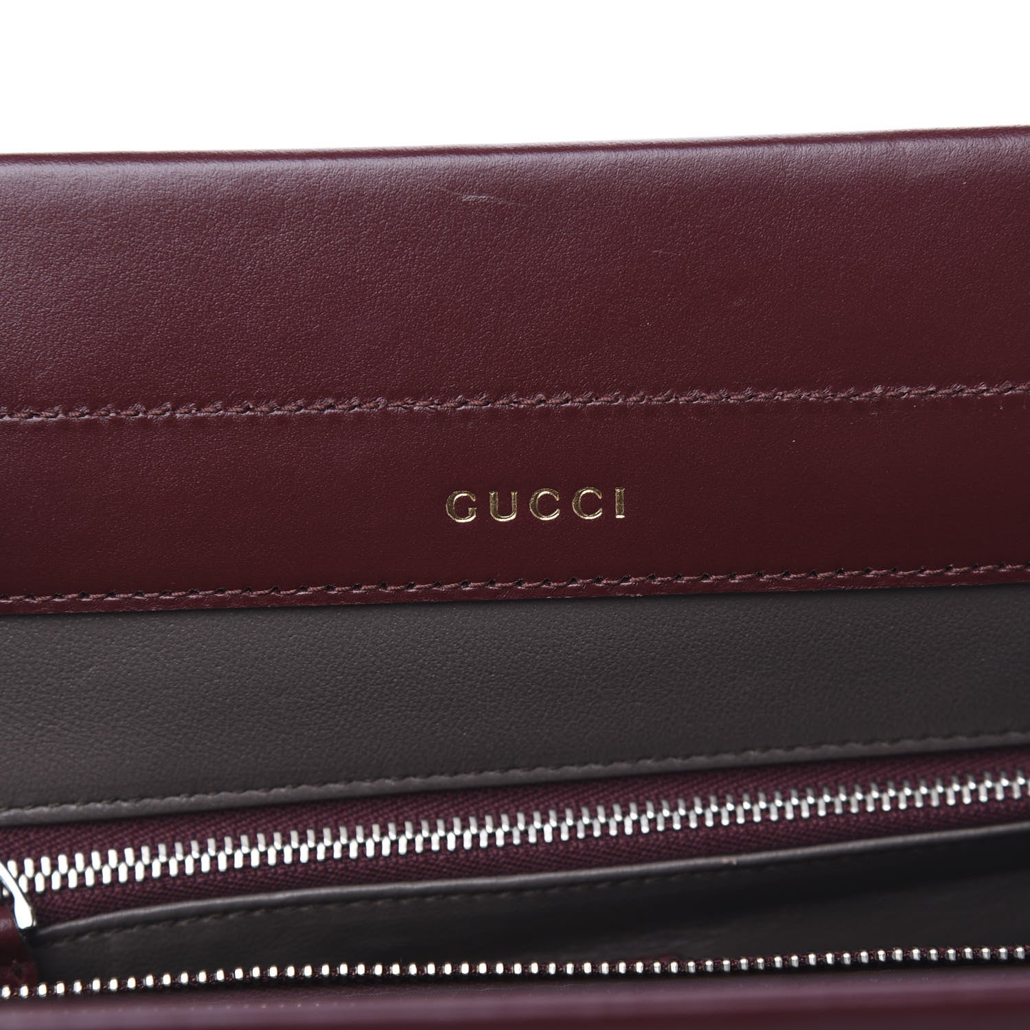 Gucci Smooth Calfskin Small Zumi Top Handle Bag Vintage Bordeaux White Friky Taupe 7 of 12