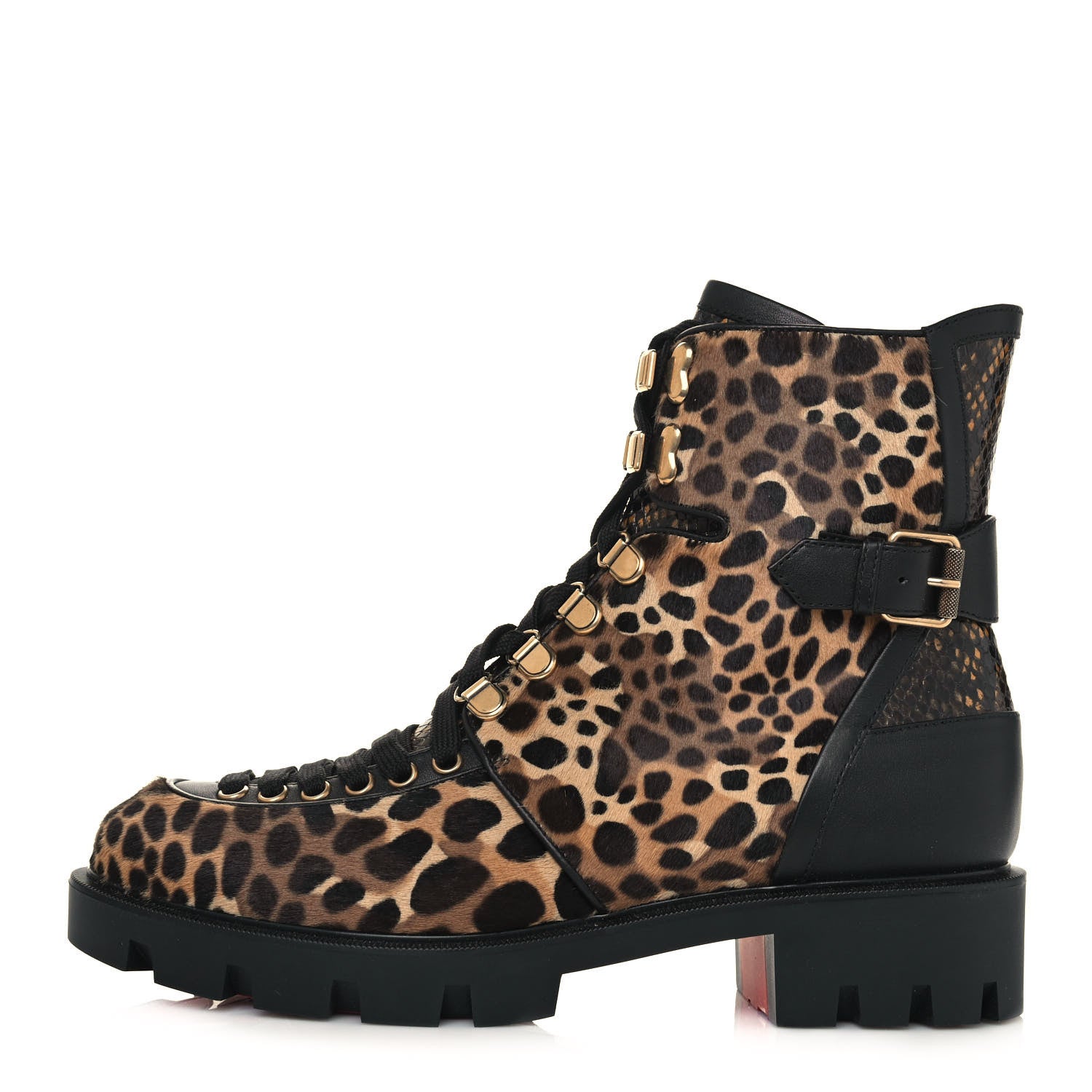 Christian Louboutin Pony Hair Calfskin Macademia Biker Boots 40 Black 1 of 7