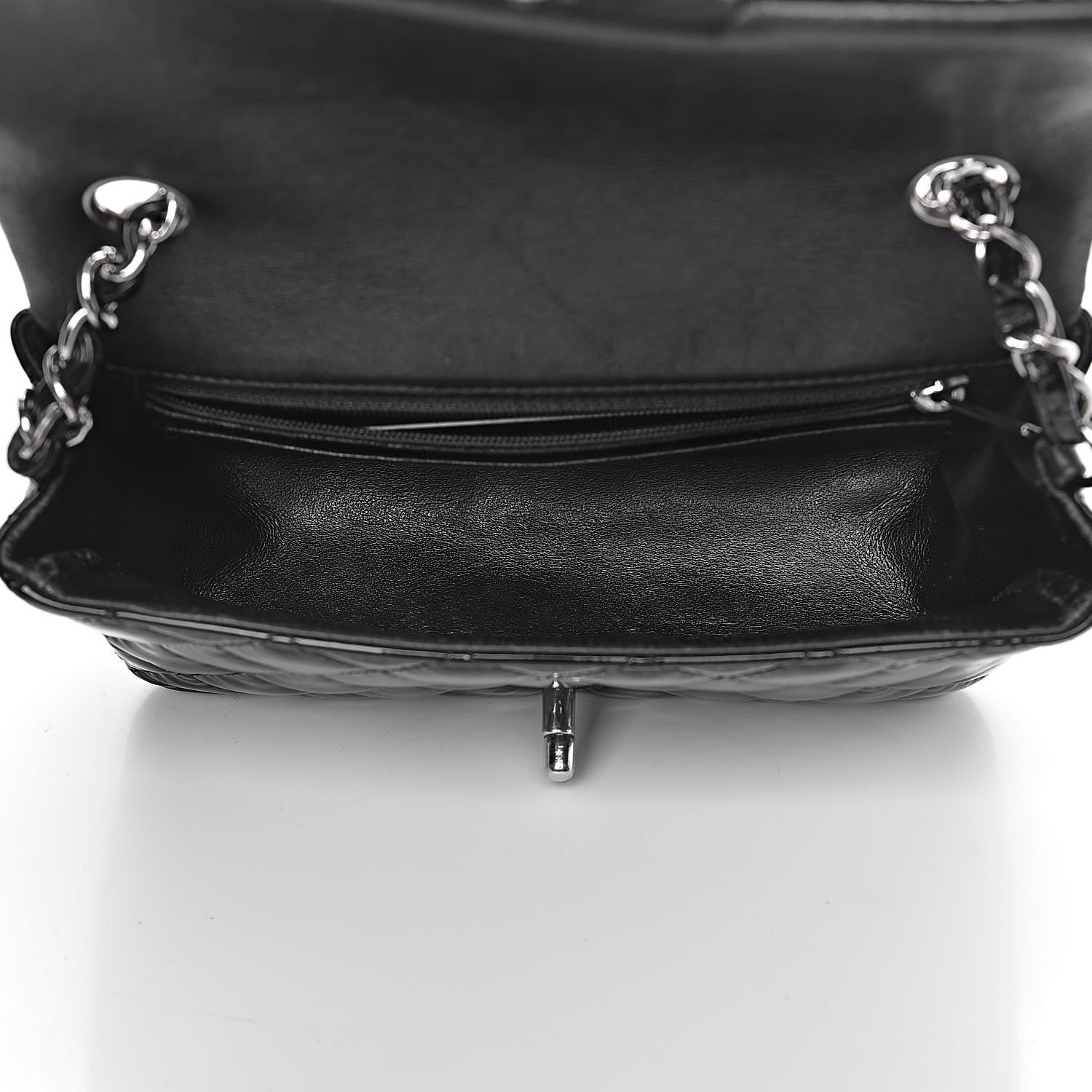 Chanel Patent Calfskin Quilted Mini Rectangular Flap Black 5 of 16