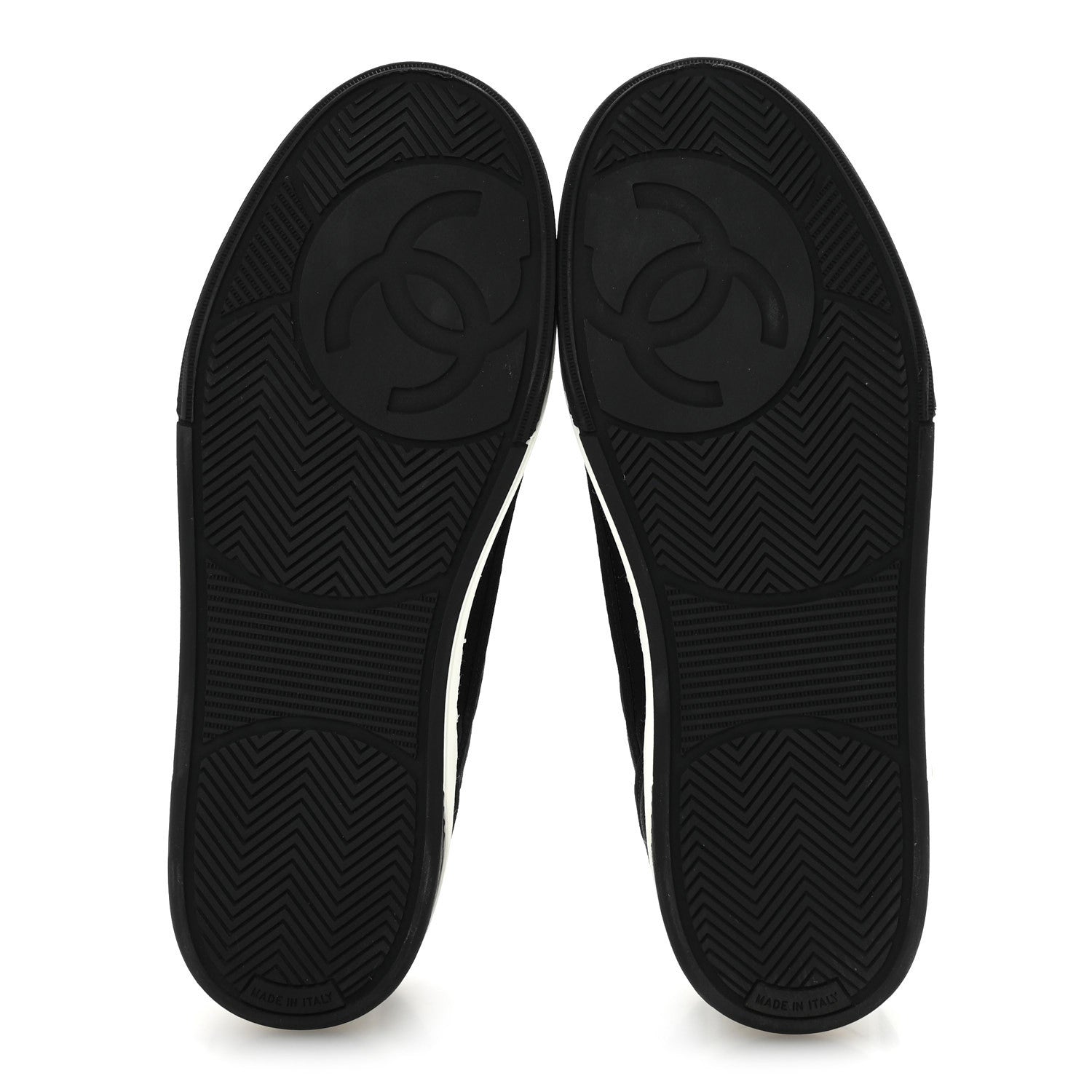 Chanel Fabric Womens Logo Sneakers 39.5 Black White 6 of 9