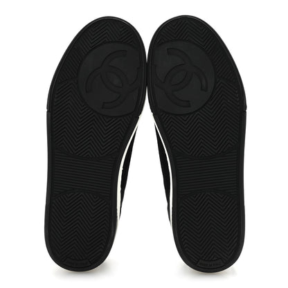 Chanel Fabric Womens Logo Sneakers 39.5 Black White 6 of 9