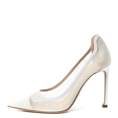 Christian Dior Mesh Plumetis Tulle D-Moi Pumps 38.5 White 1 of 9