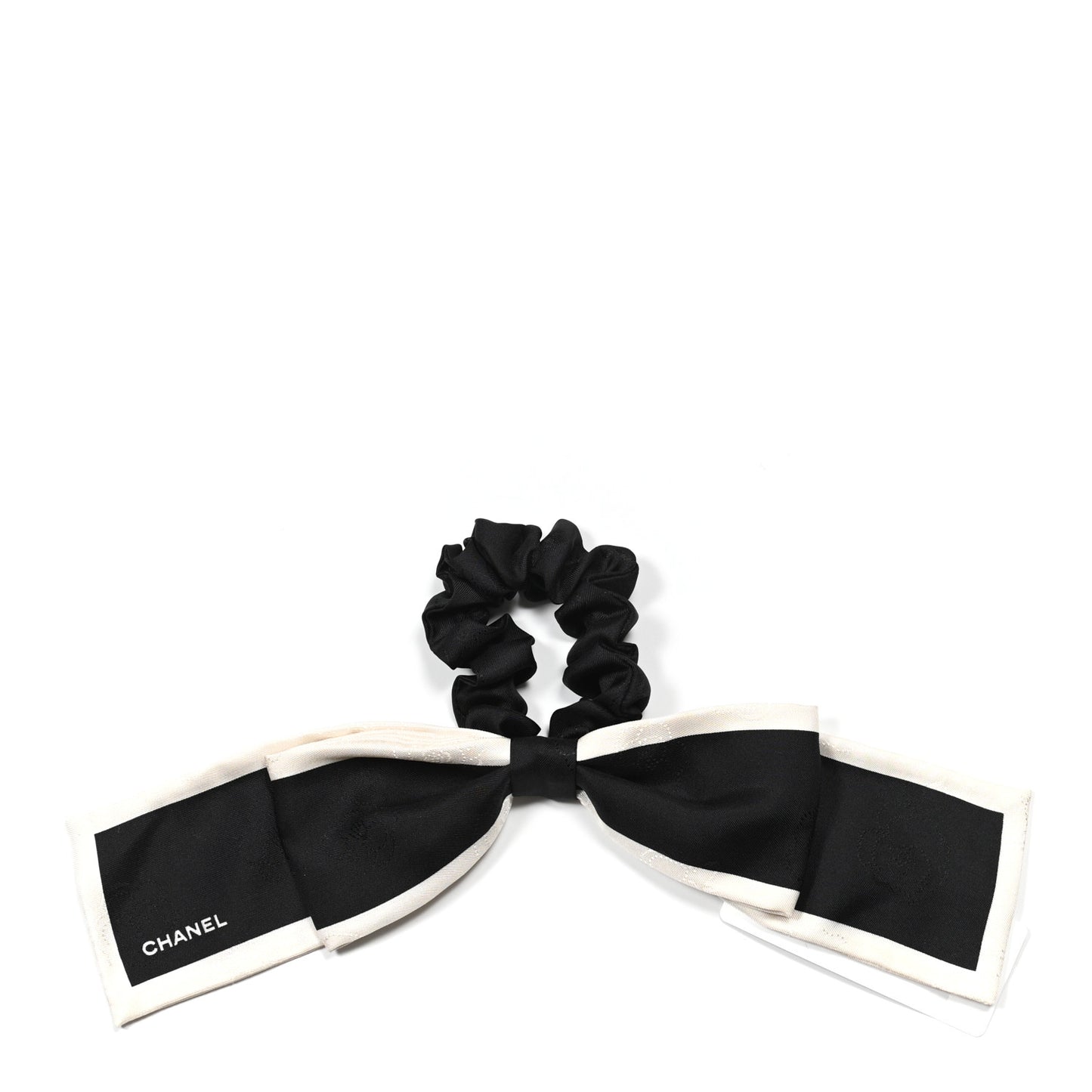Silk Hair Tie Black Ivory
