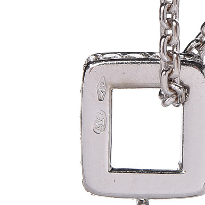 Louis Vuitton 18K White Gold Diamond Logo Necklace 8 of 8