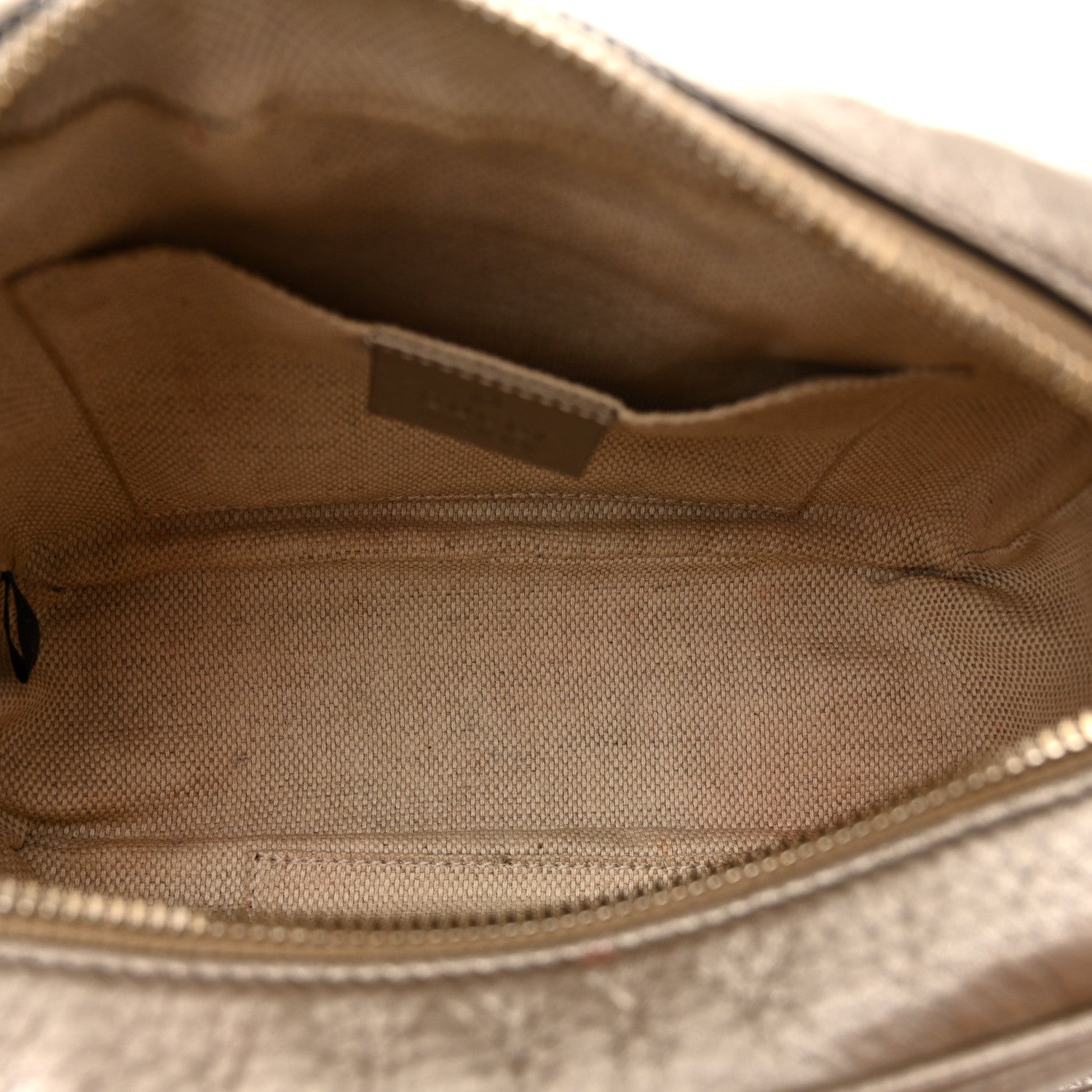 Gucci Metallic Pebbled Calfskin Small Soho Disco Bag Golden Beige 5 of 13