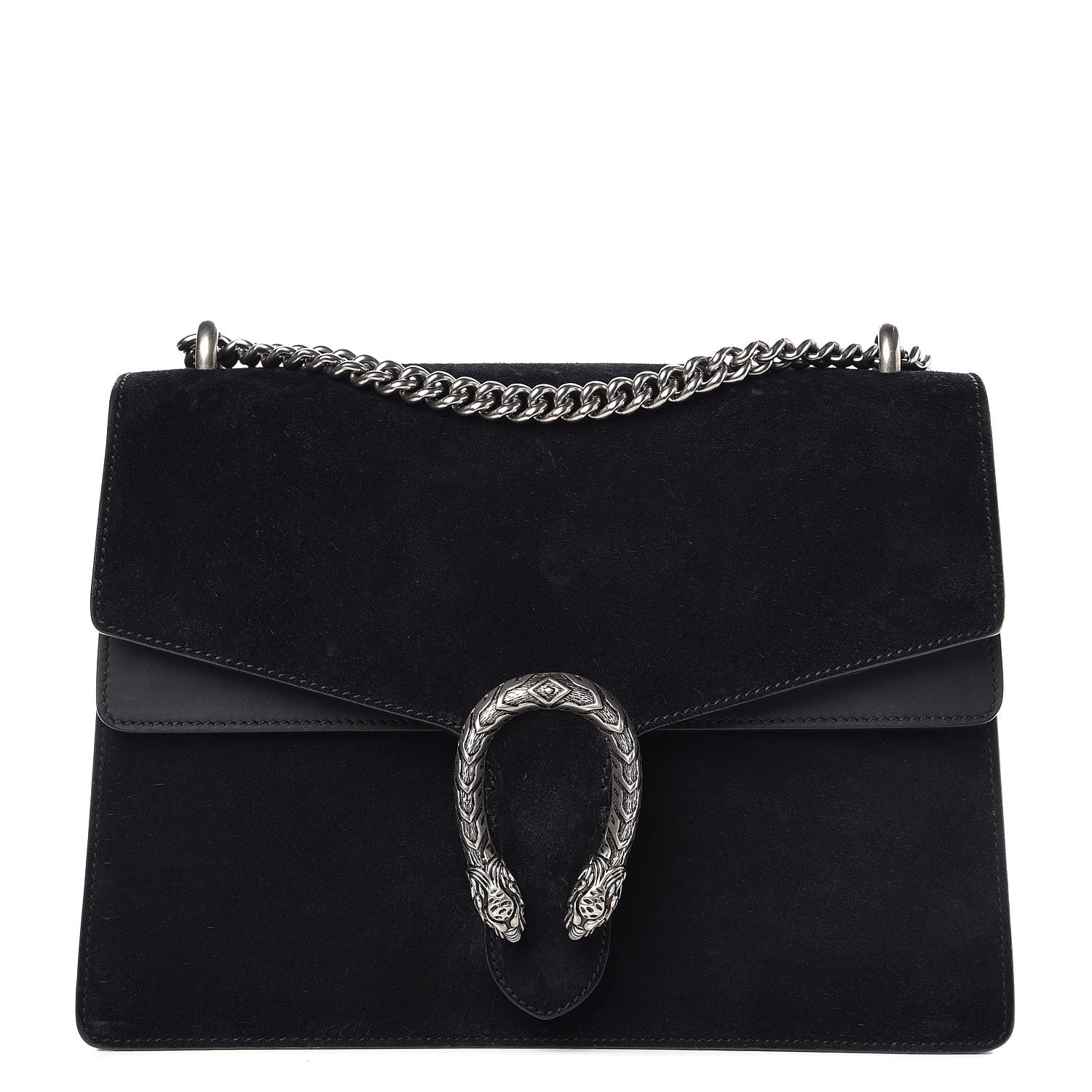 Gucci Suede Medium Dionysus Shoulder Bag Black 1 of 8
