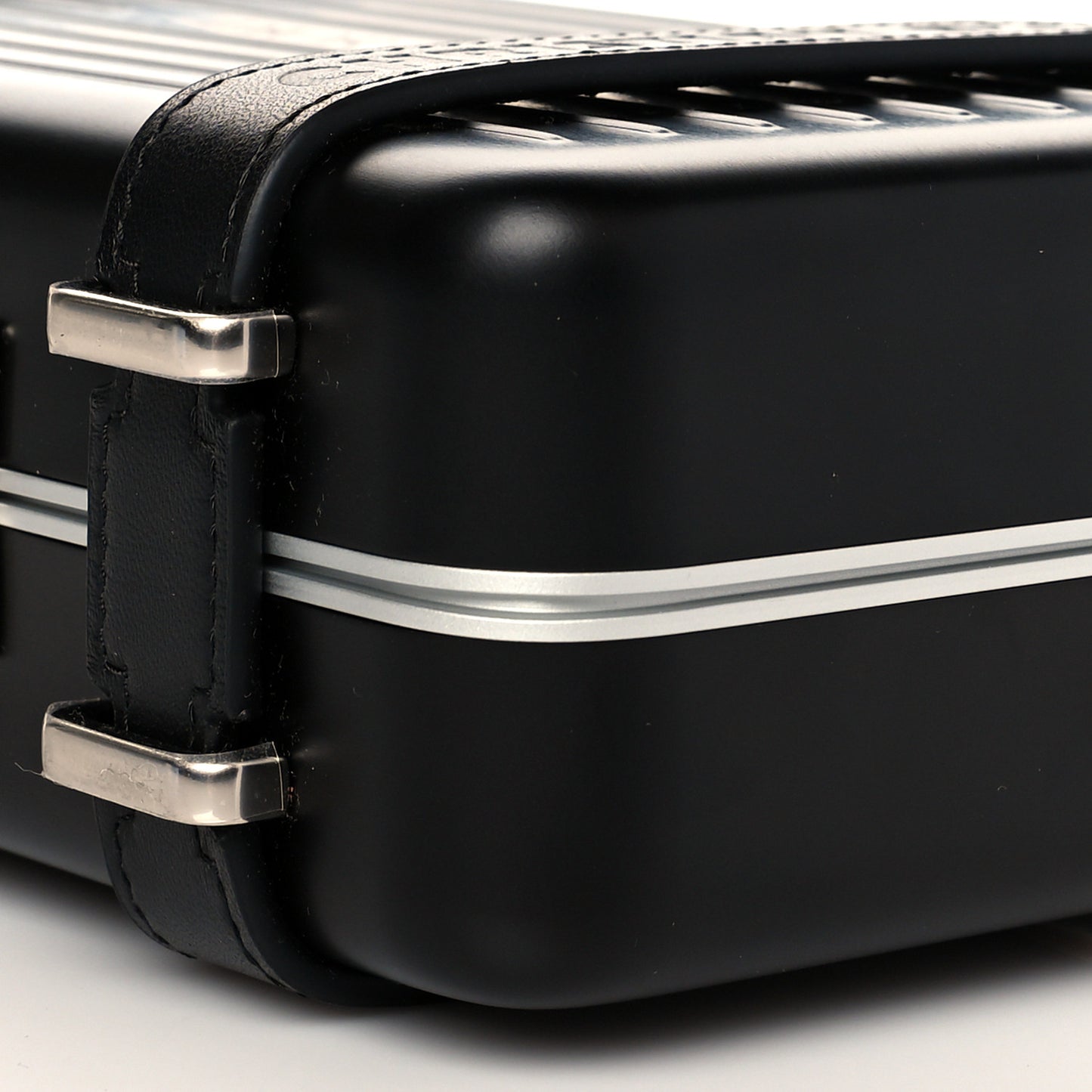X RIMOWA Aluminum Personal Clutch On Strap Black