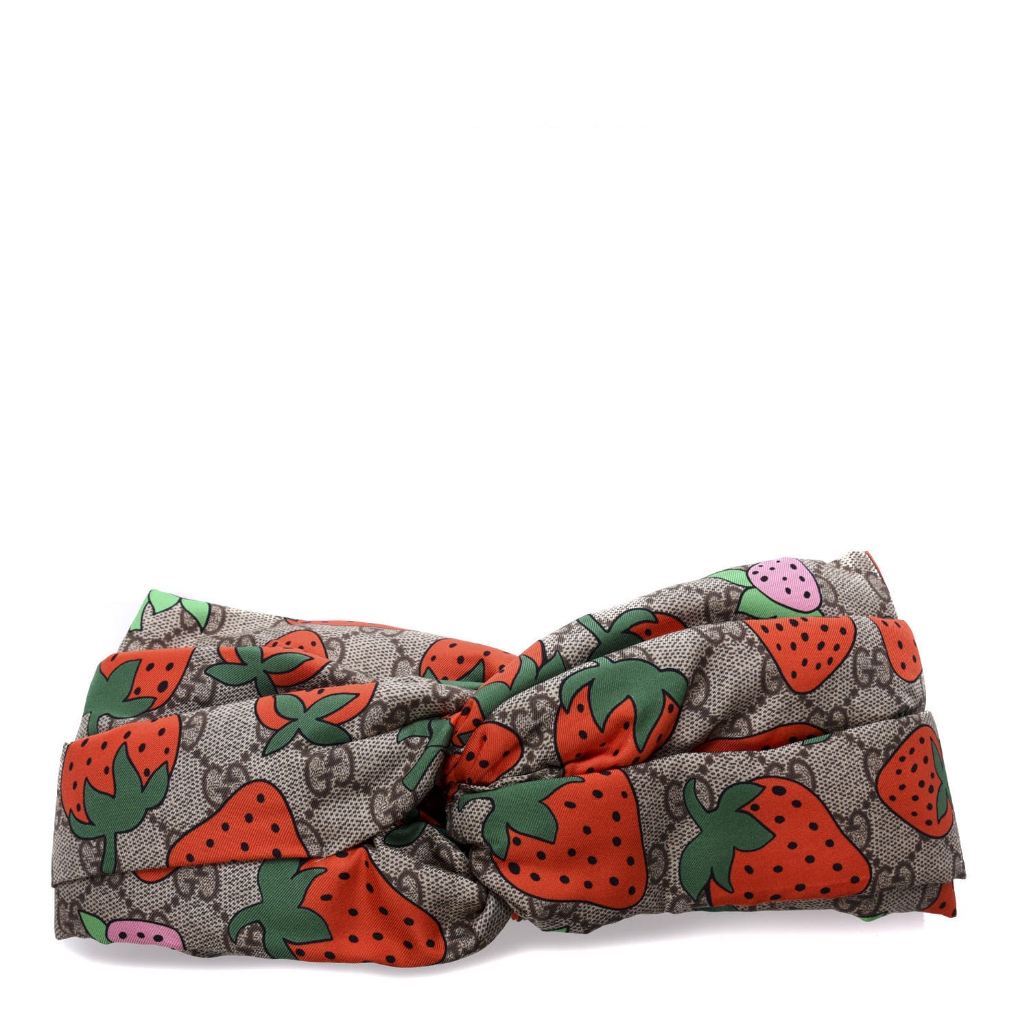 Gucci Silk Monogram Strawberry Print Headband M 1 of 4