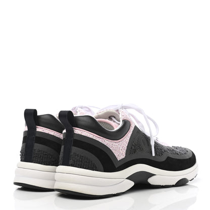Chanel Tweed Suede Calfskin CC Sneakers 41 Gray Pink 4 of 8