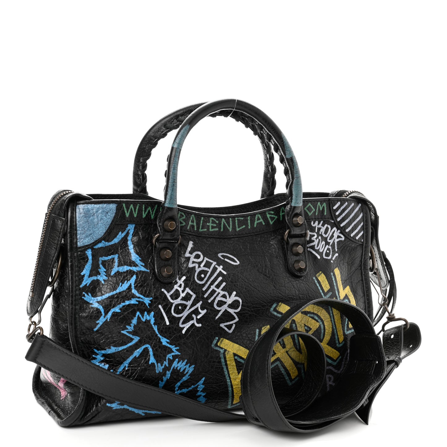 Agneau Graffiti All Over Classic Hardware S City Black Multicolor