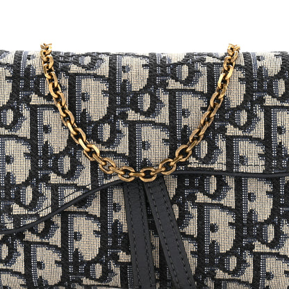 Christian Dior Oblique Saddle Chain Long Wallet Blue 25 of 34