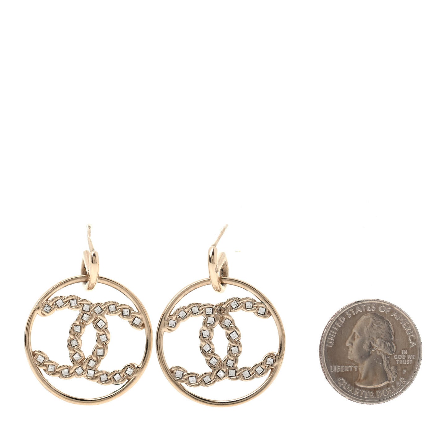 Baguette Crystal High Society CC Drop Earrings Gold