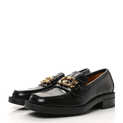 Gucci Calfskin Interlocking G Loafers 36.5 Black 3 of 8