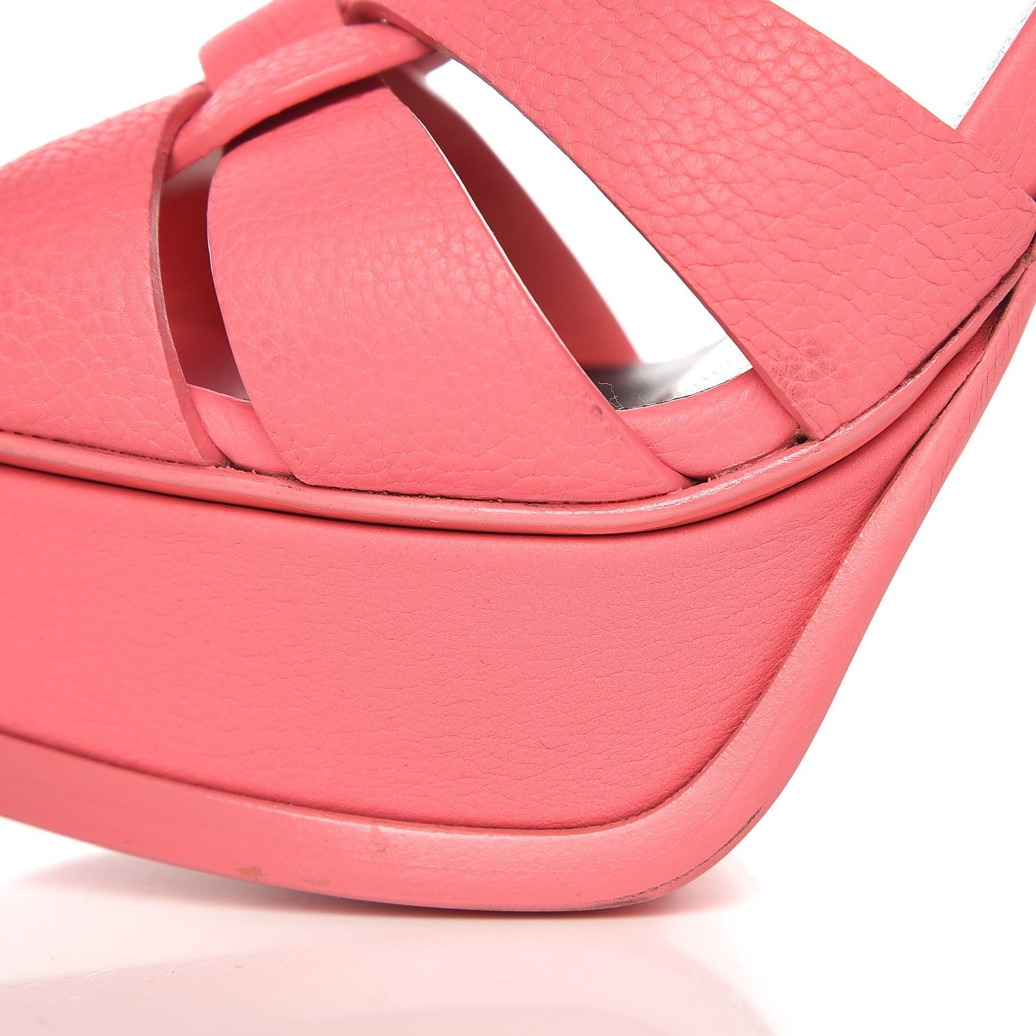 Saint Laurent Grained Calfskin Tribute 105 Platform Sandals 38.5 Rose Clair 9 of 11