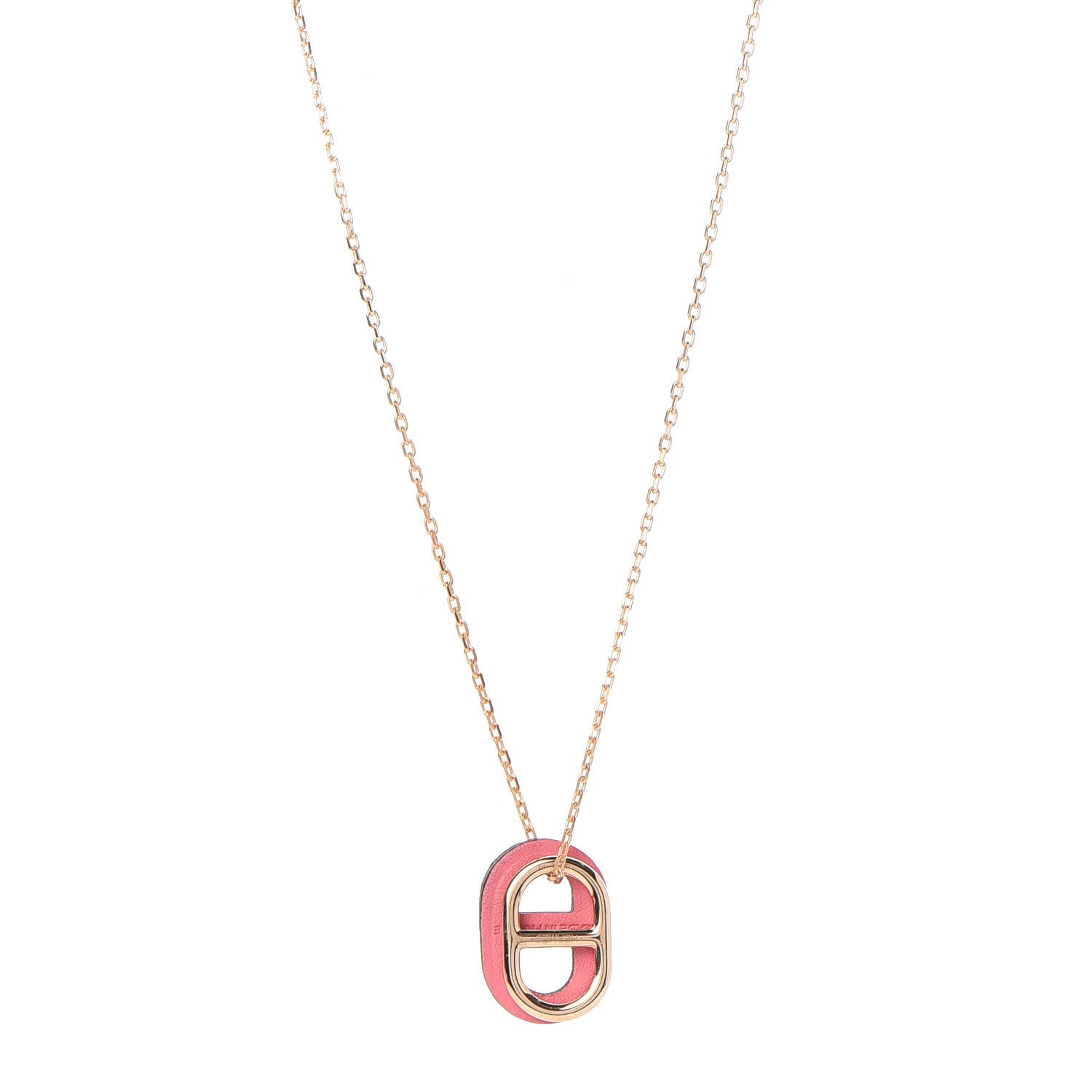 Hermes Swift O'Maillon Pendant Necklace Rose Azalee 1 of 8