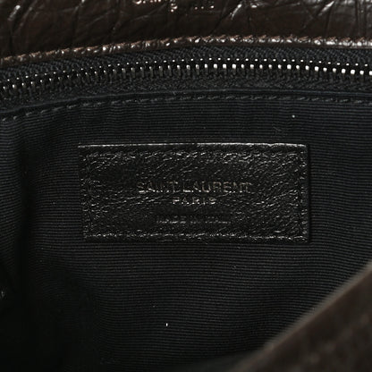 Saint Laurent Crinkled Calfskin Matelasse Monogram Medium Niki Chain Satchel Western Moka 6 of 13