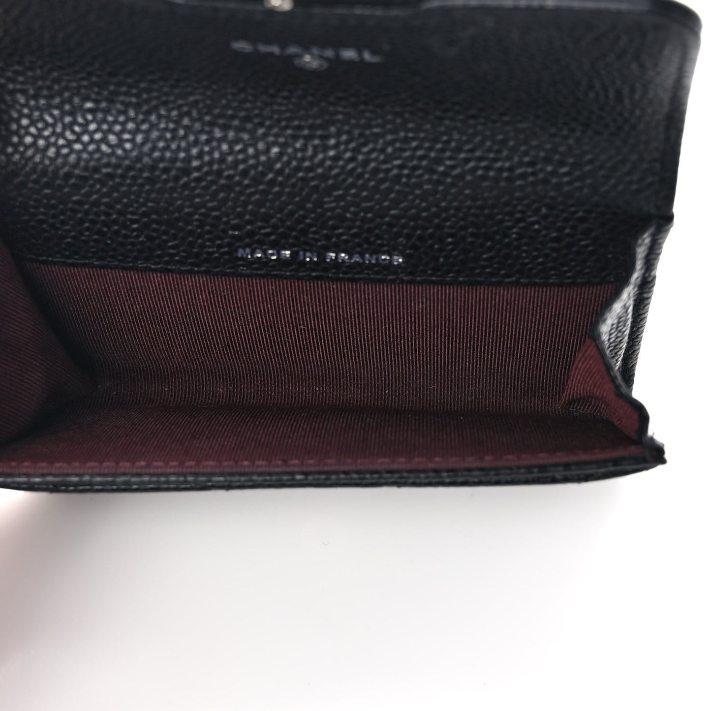 Caviar Quilted Flap Card Holder Wallet Black