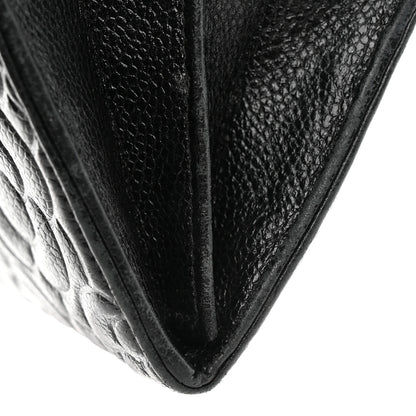 Chanel Caviar Camellia Embossed Flap Wallet Black 11 of 12
