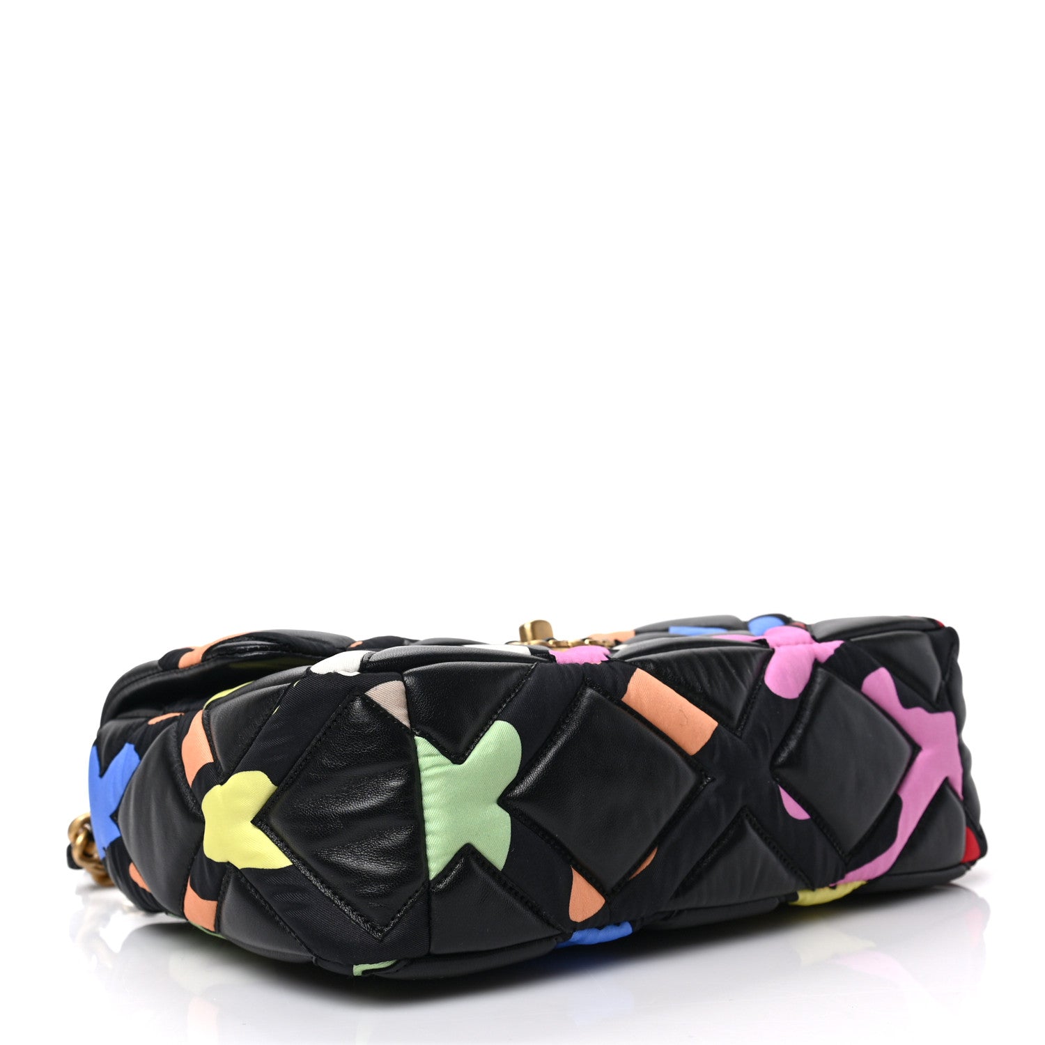 Chanel Lambskin Printed Fabric Medium Chanel 19 Flap Black Multicolor 4 of 9