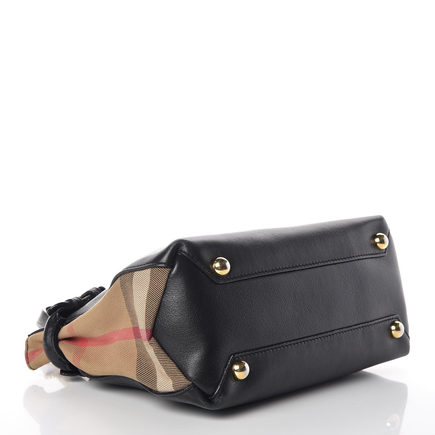 Burberry Calfskin House Check Small Banner Tote Black 4 of 17