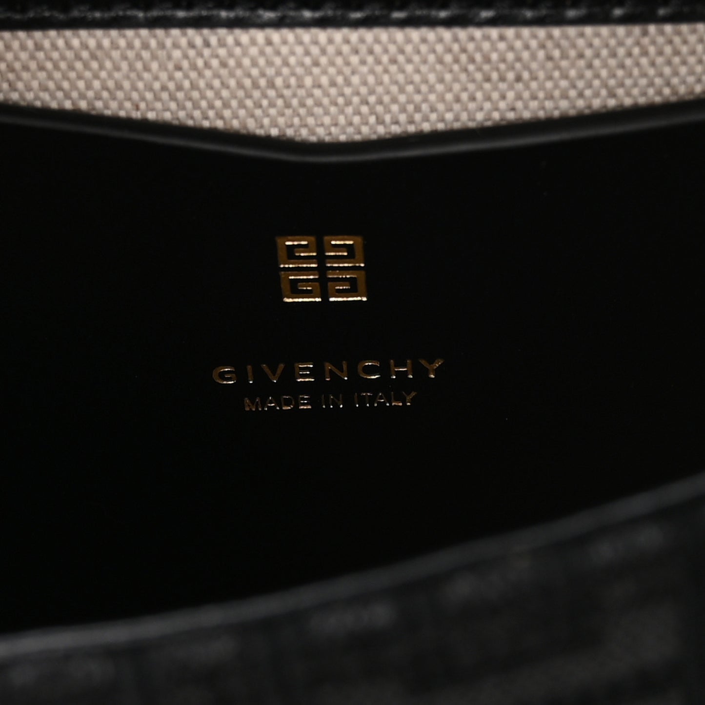 Canvas Woven Embroidered Small 4G Bag With Chain Black