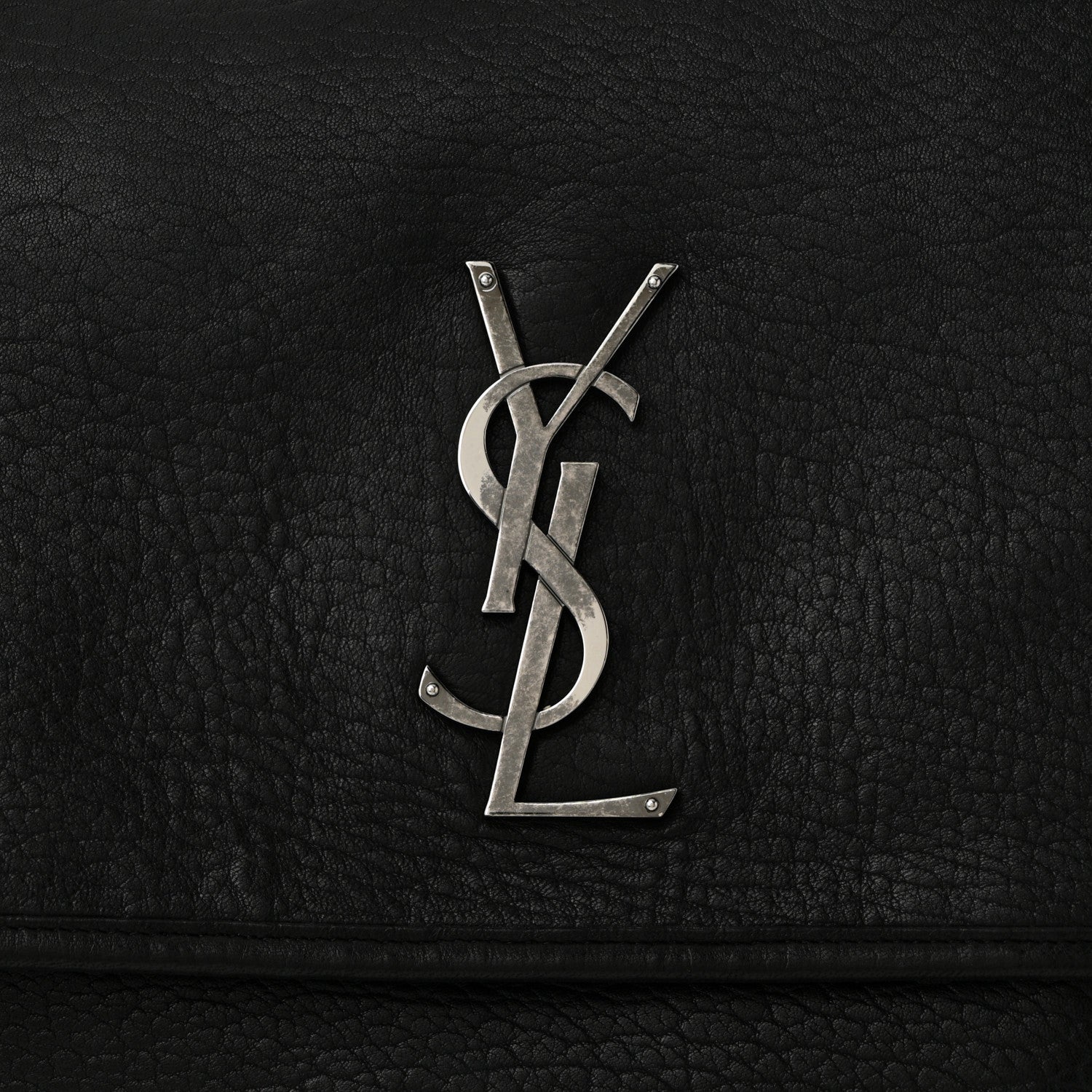 Saint Laurent Grained Lambskin Monogram Oversized Niki Chain Satchel Black 8 of 12