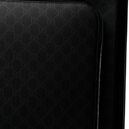 Gucci GG Supreme Monogram Large Four Wheel Suitcase Black Grey 7 of 14