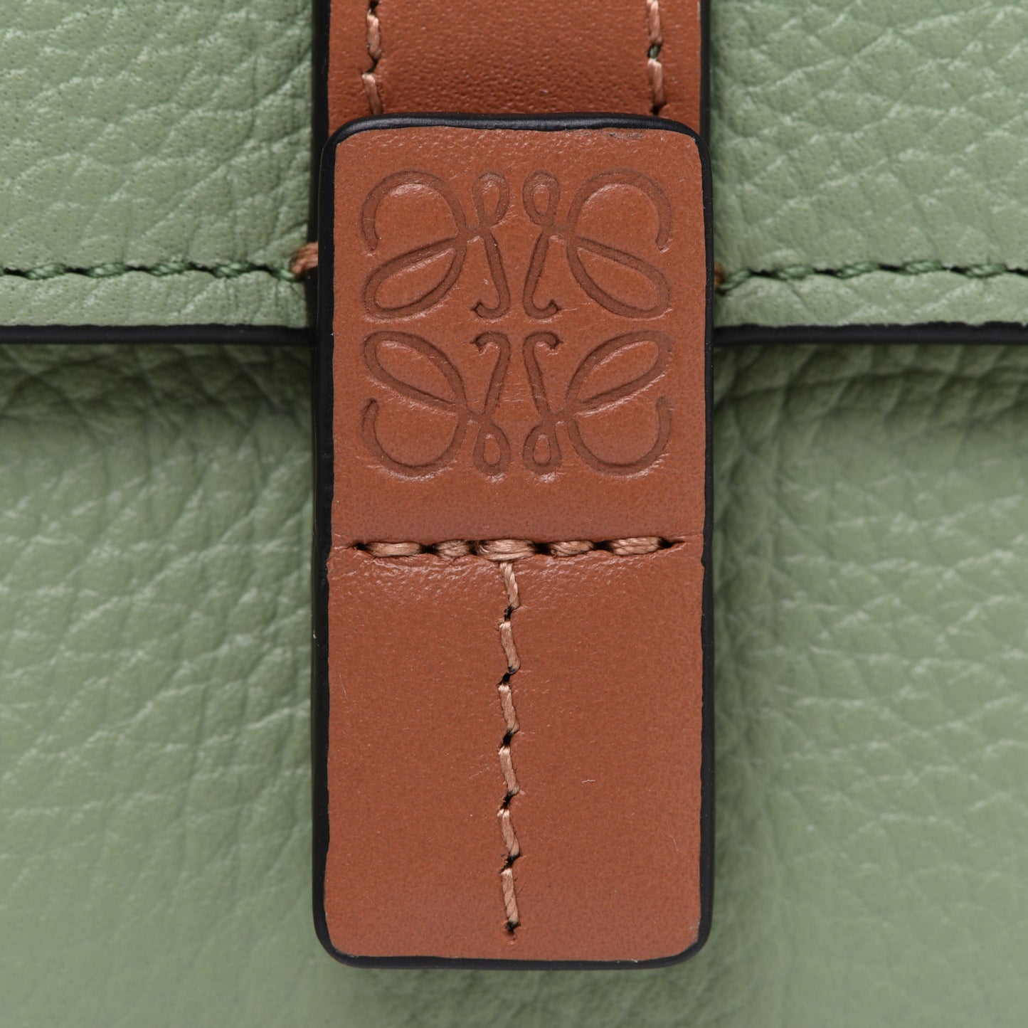Grained Calfskin Small Vertical Wallet Rosemary Tan