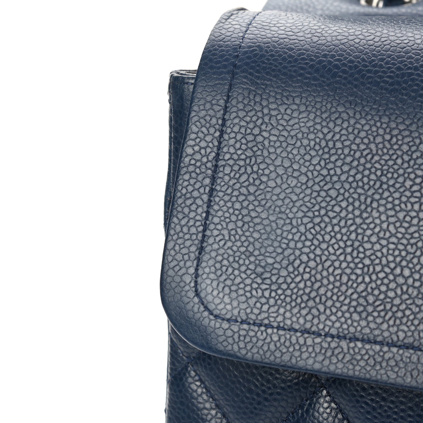 Caviar Quilted Maxi Double Flap Blue