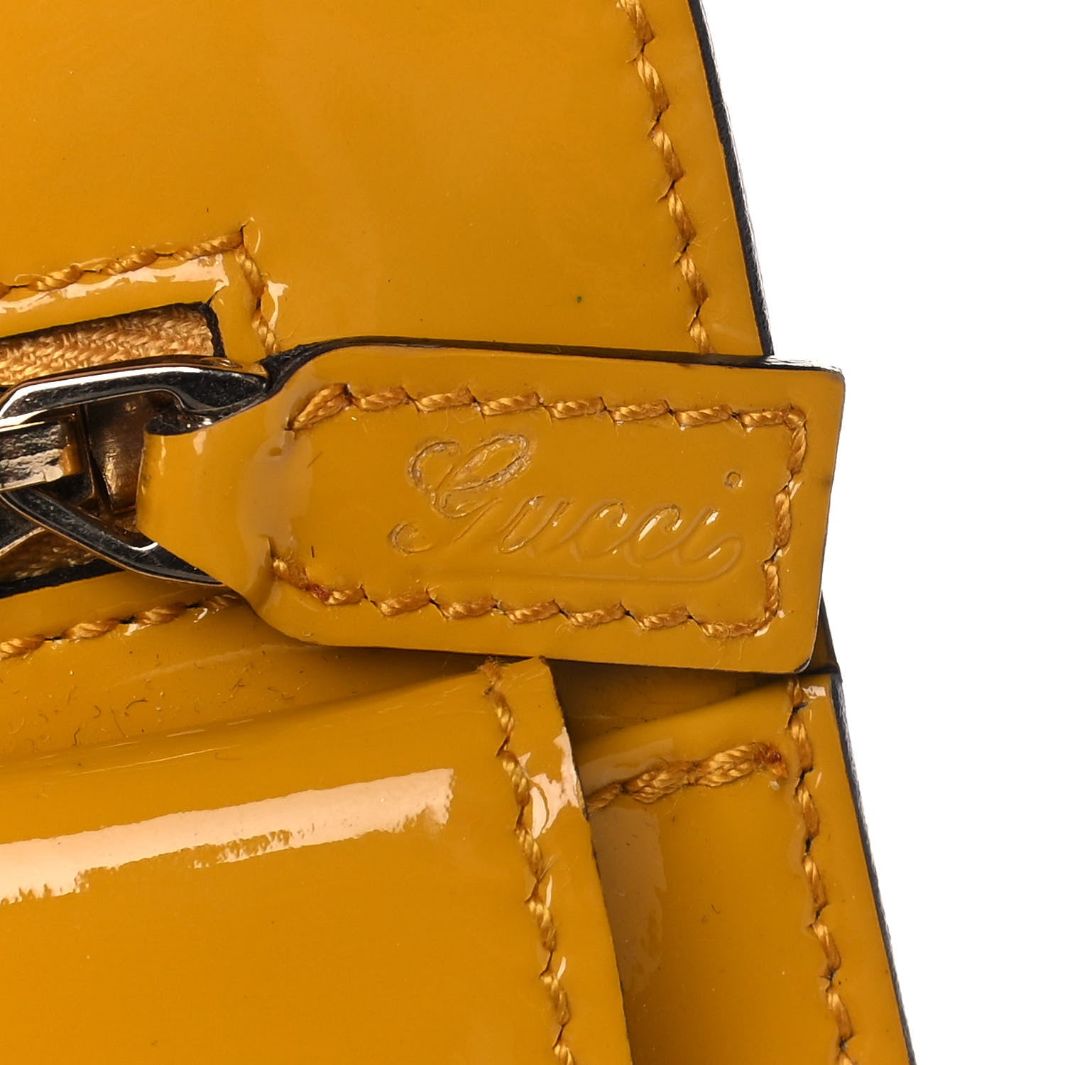 Gucci Patent Studded Wristlet Yellow 10 of 16