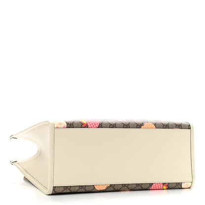 Gucci GG Supreme Monogram Textured Calfskin Les Pommes Small Retro Interlocking G Tote Bag Beige Multicolor Mystic White 4 of 10