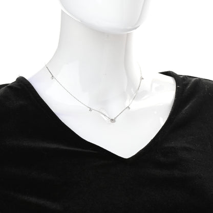 Gucci 18K White Gold Diamond Running GG Pendant Necklace 2 of 5