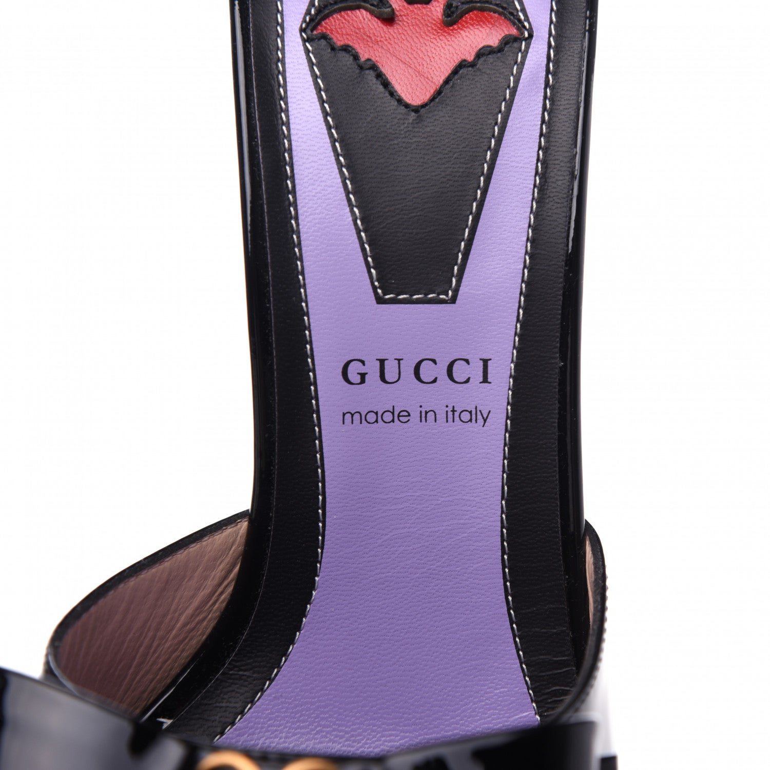 Gucci Patent Crystal GG Bow Sadie Spike Ankle Strap d'Orsay Platform High Heel Pumps 35.5 Black 6 of 10