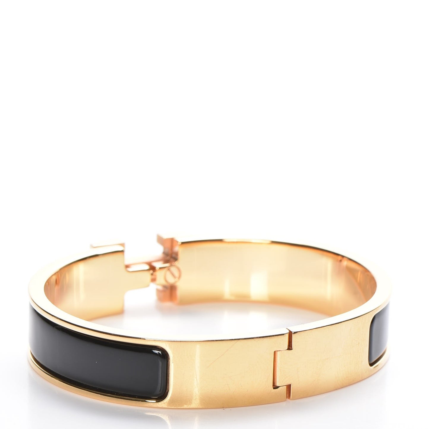 Enamel Narrow Clic Clac H Bracelet PM Black